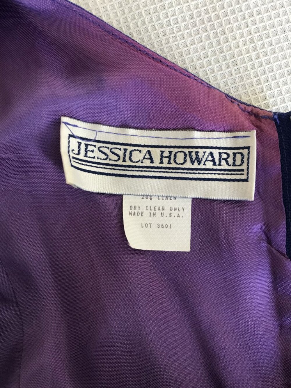 Vintage Jessica Howard Purple Midi with Lace Up Back & Side Zip, Size 8 - Picture 7 of 15